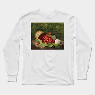 Basket of Strawberries by William Hammer Long Sleeve T-Shirt